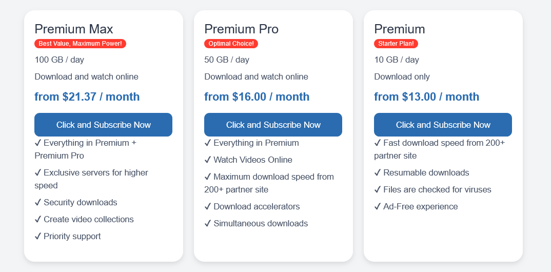 Keep2Share Premium Prices